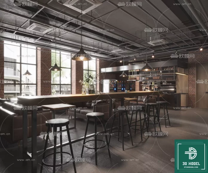 MODERN COFFEE SHOP - SKETCHUP 3D SCENE - VRAY OR ENSCAPE - ID05071