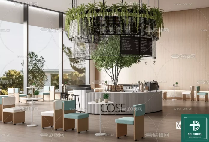 MODERN COFFEE SHOP - SKETCHUP 3D SCENE - VRAY OR ENSCAPE - ID05090