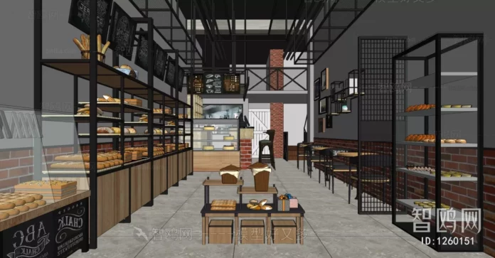 MODERN COFFEE SHOP - SKETCHUP 3D SCENE - VRAY OR ENSCAPE - ID05103