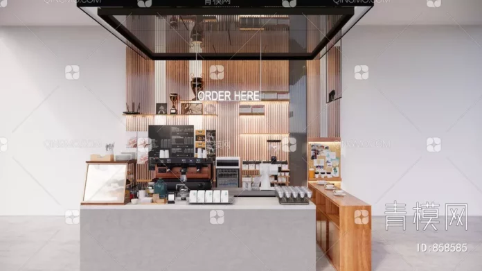 MODERN COFFEE SHOP - SKETCHUP 3D SCENE - VRAY OR ENSCAPE - ID05132