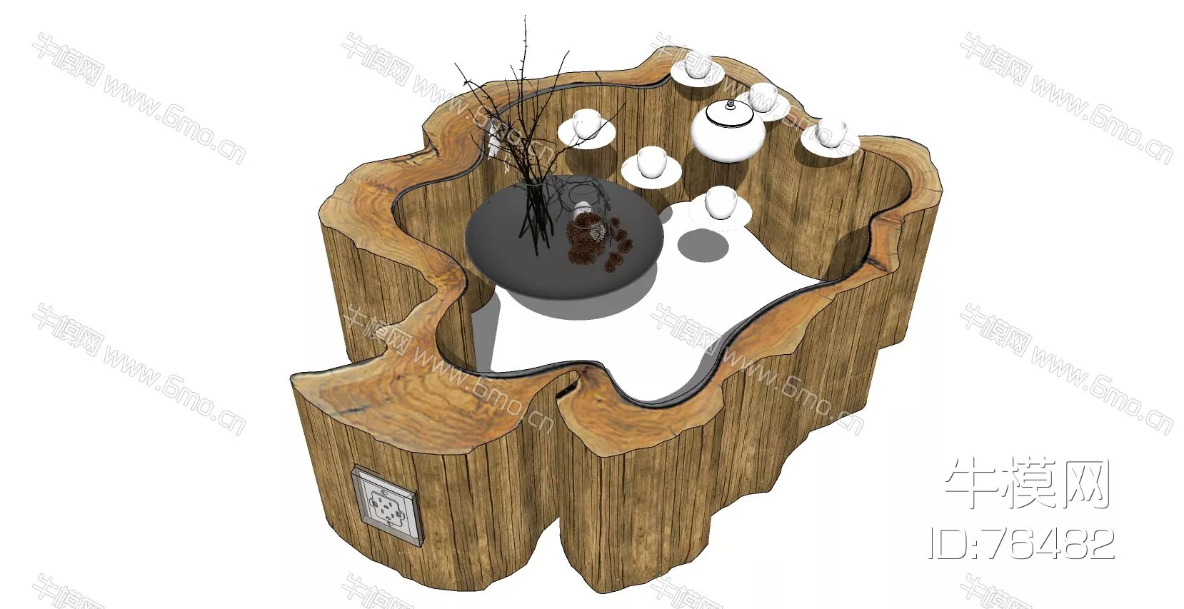 MODERN COFFEE TABLE - SKETCHUP 3D MODEL - ENSCAPE - 76482