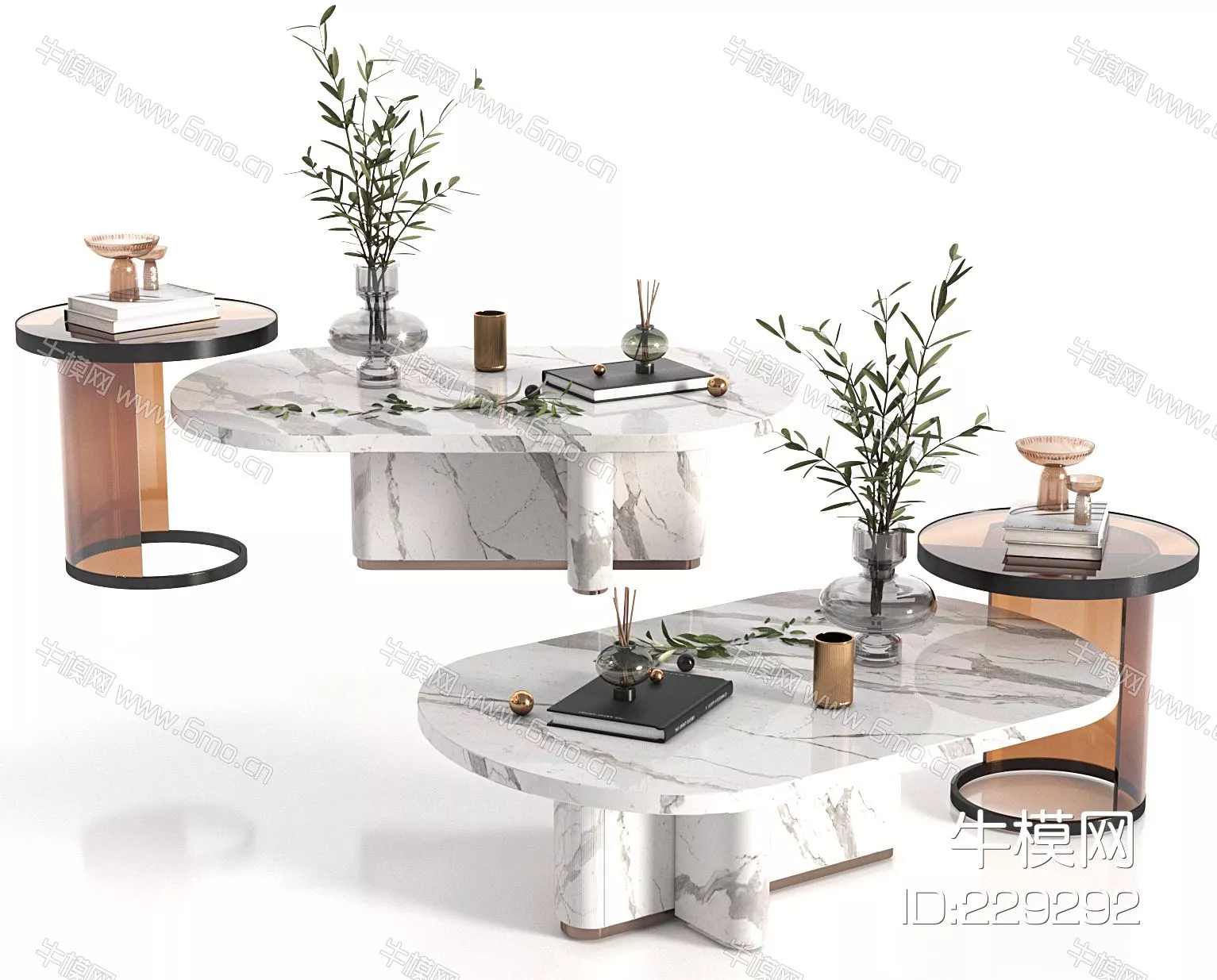 MODERN COFFEE TABLE - SKETCHUP 3D MODEL - VRAY - 229292
