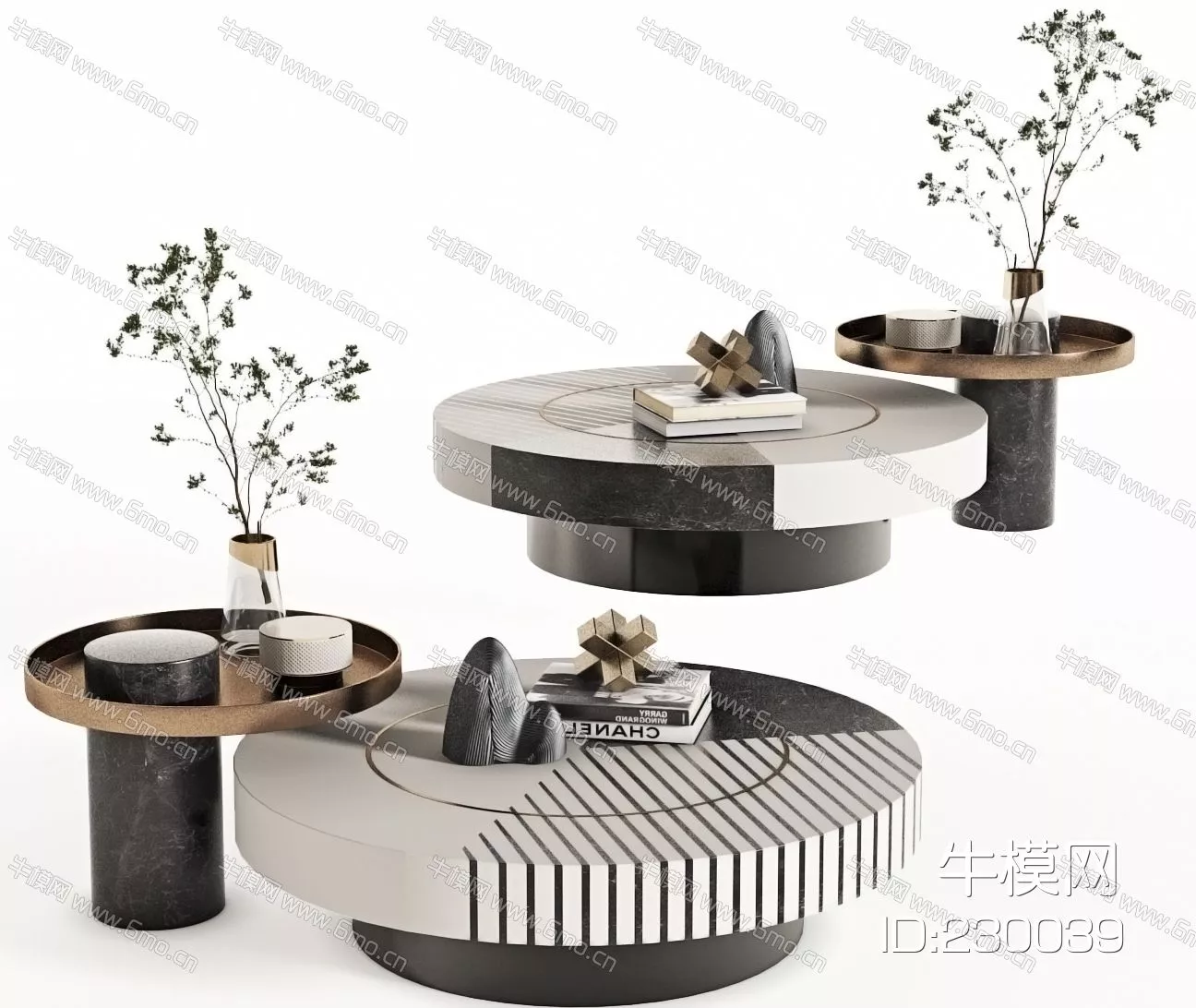 MODERN COFFEE TABLE - SKETCHUP 3D MODEL - VRAY - 230039