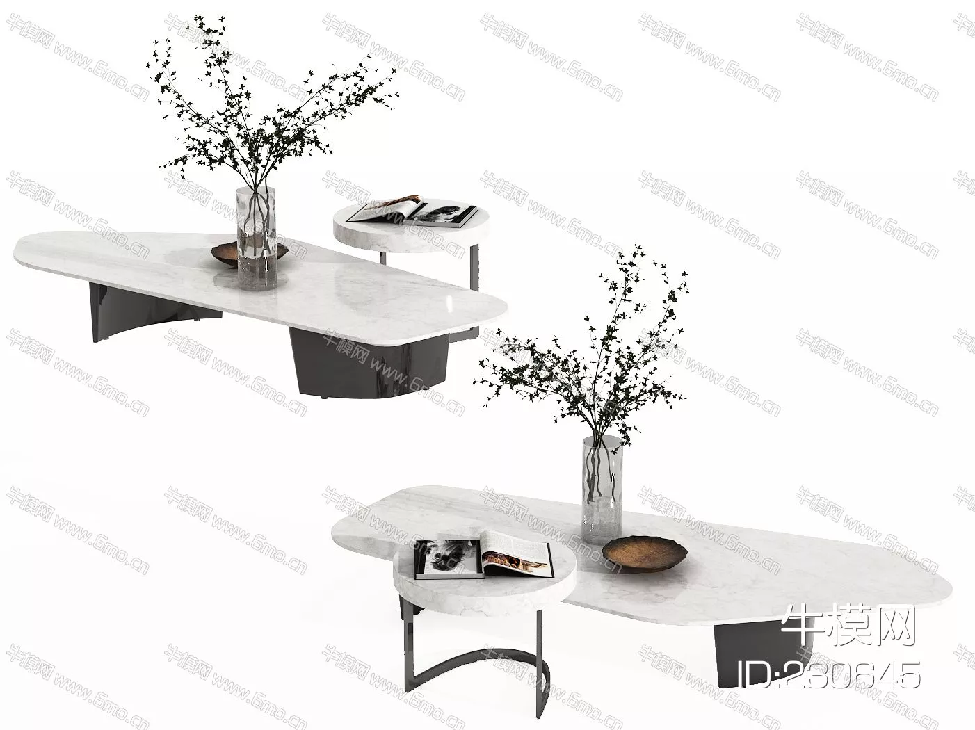 MODERN COFFEE TABLE - SKETCHUP 3D MODEL - VRAY - 230645