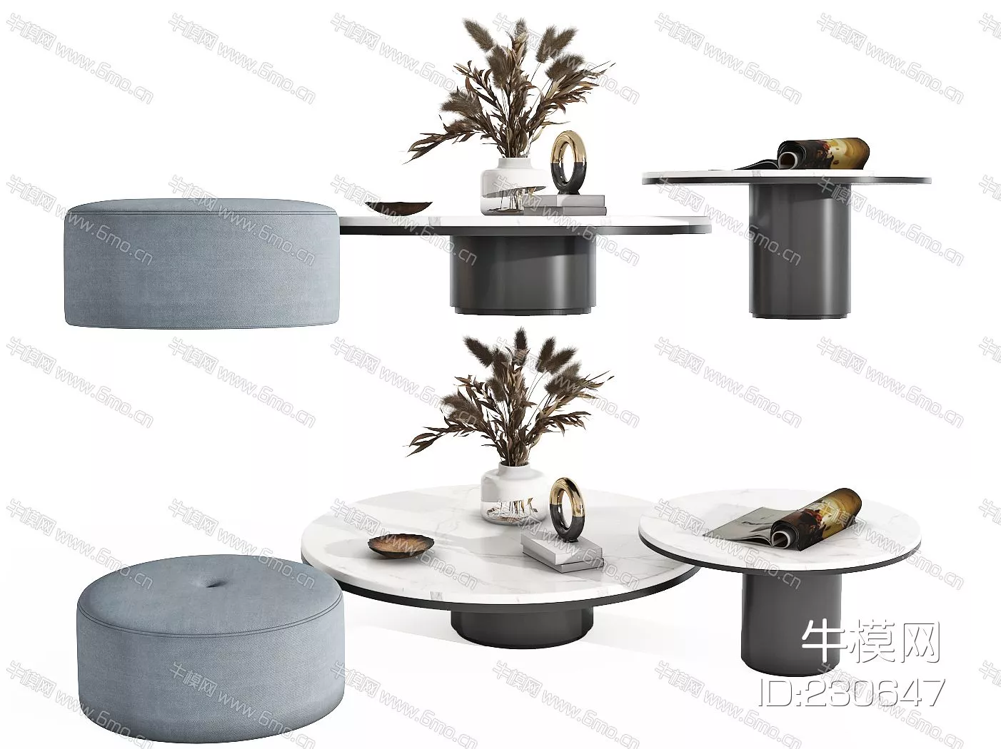 MODERN COFFEE TABLE - SKETCHUP 3D MODEL - VRAY - 230647