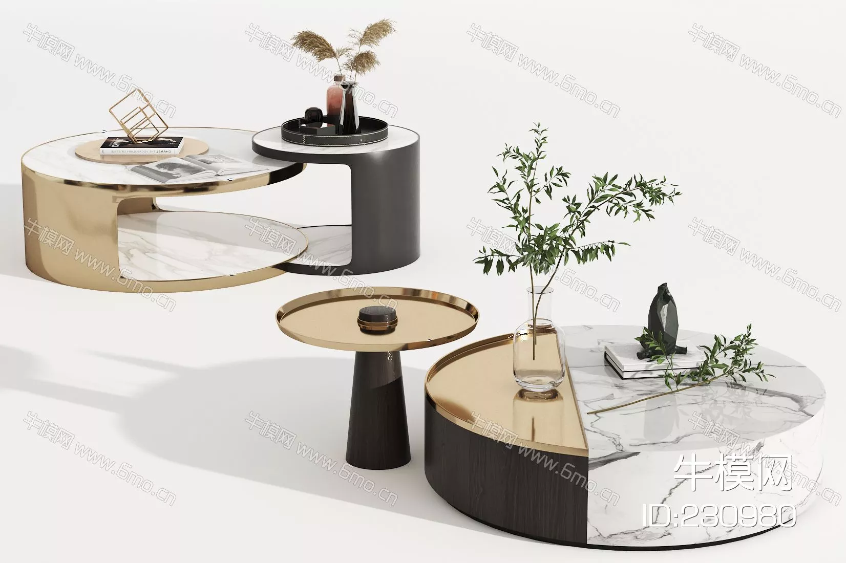 MODERN COFFEE TABLE - SKETCHUP 3D MODEL - VRAY - 230980