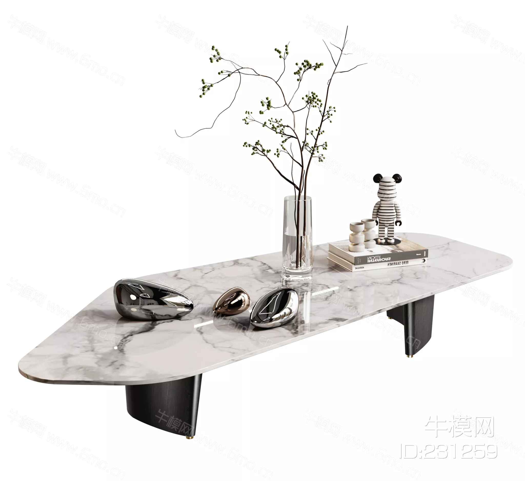 MODERN COFFEE TABLE - SKETCHUP 3D MODEL - VRAY - 231259