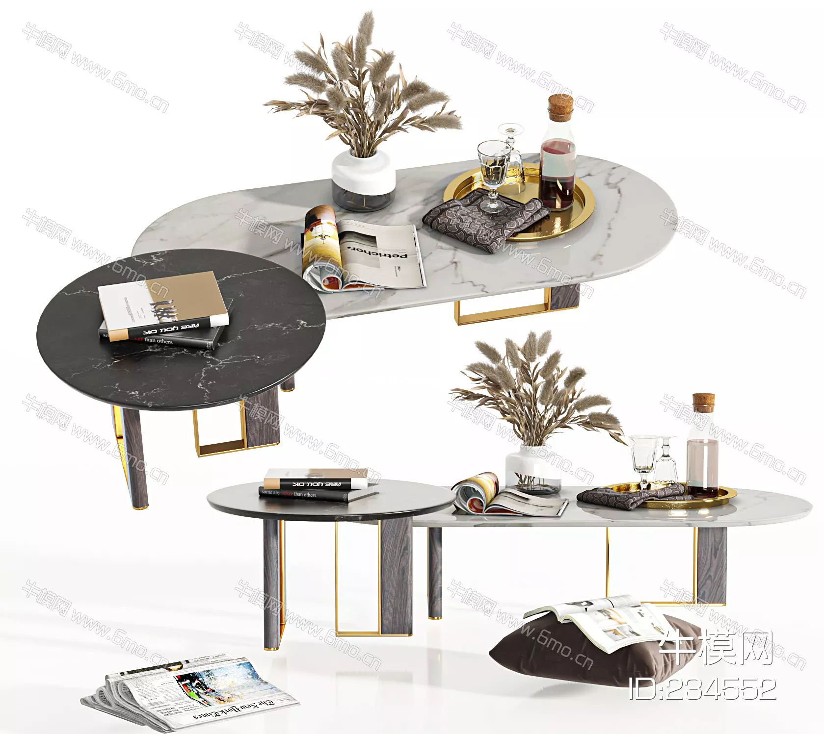 MODERN COFFEE TABLE - SKETCHUP 3D MODEL - VRAY - 234552