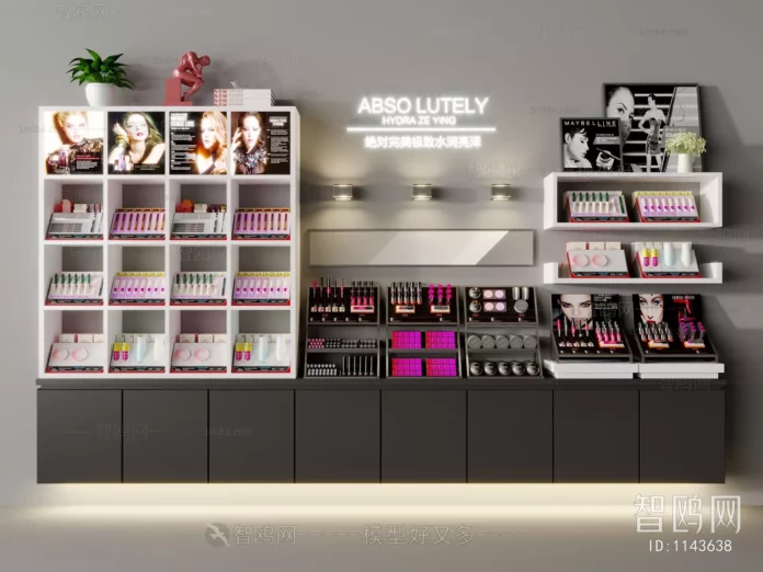 MODERN COSMETICS SHOP - SKETCHUP 3D SCENE - VRAY OR ENSCAPE - ID05332
