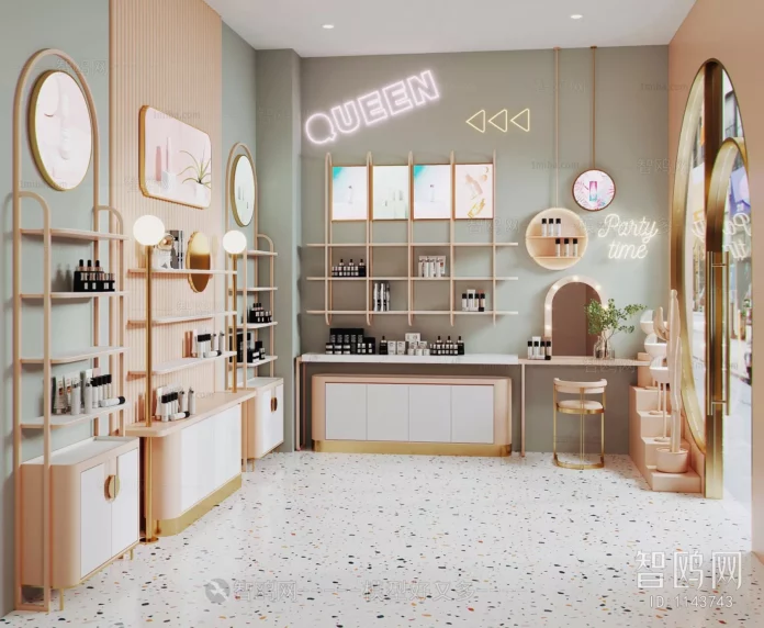 MODERN COSMETICS SHOP - SKETCHUP 3D SCENE - VRAY OR ENSCAPE - ID05345