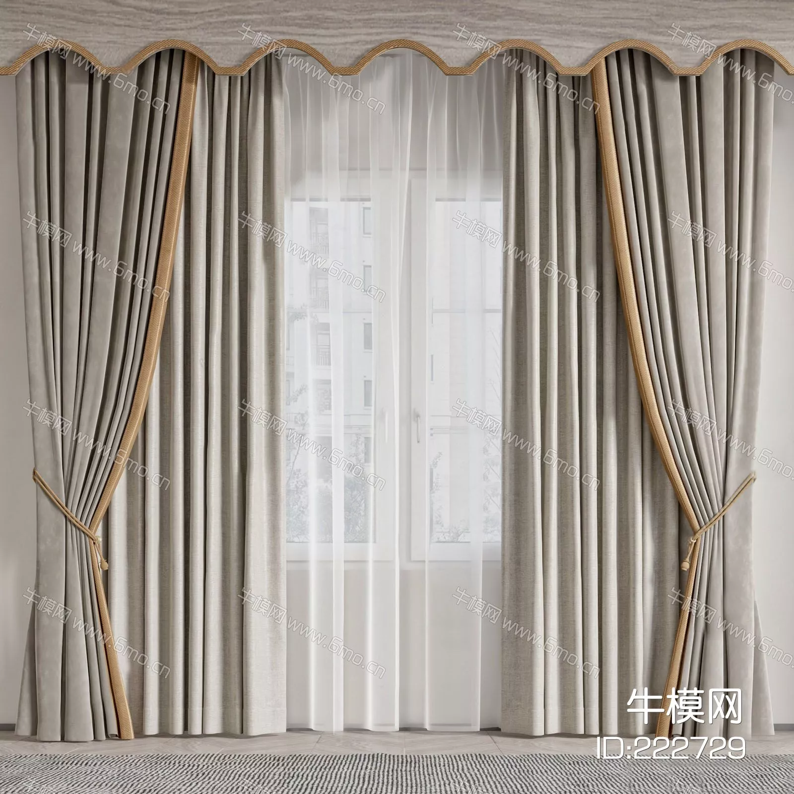 MODERN CURTAIN - SKETCHUP 3D MODEL - ENSCAPE - 222729