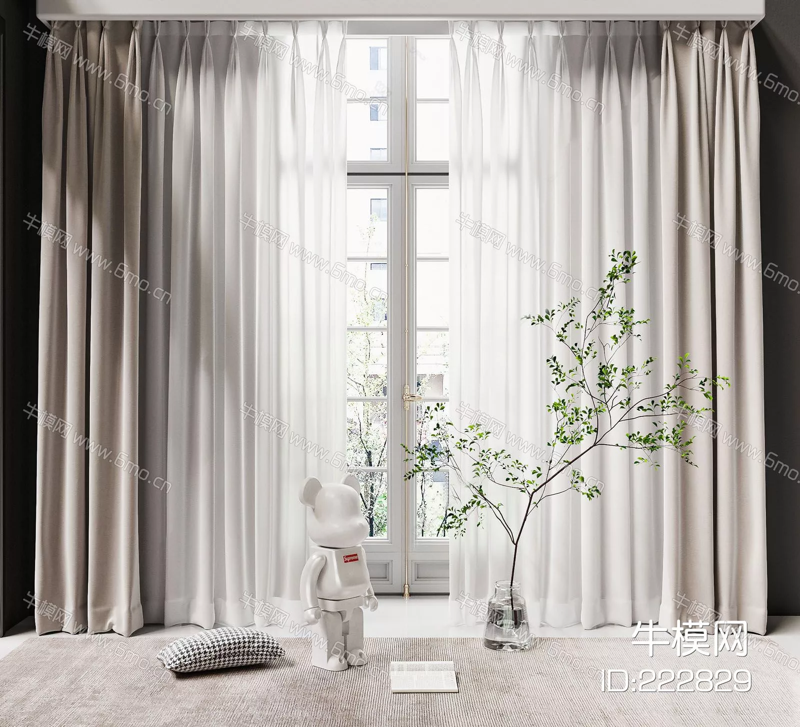 MODERN CURTAIN - SKETCHUP 3D MODEL - ENSCAPE - 222829