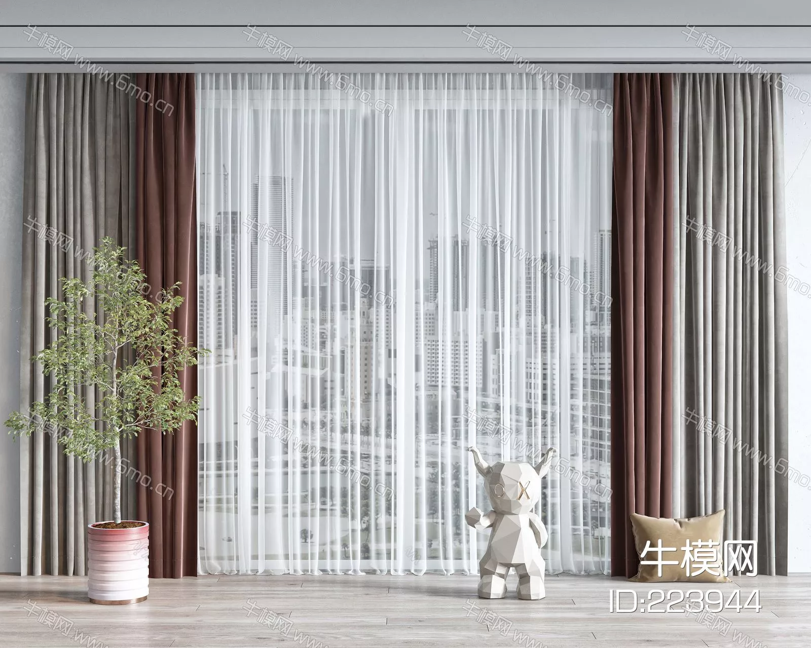 MODERN CURTAIN - SKETCHUP 3D MODEL - ENSCAPE - 223944