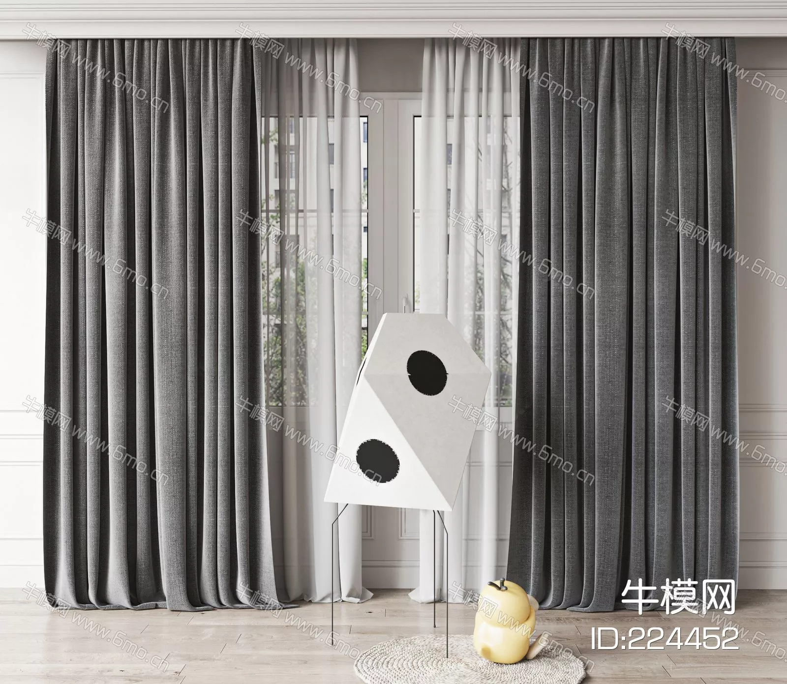 MODERN CURTAIN - SKETCHUP 3D MODEL - ENSCAPE - 224452