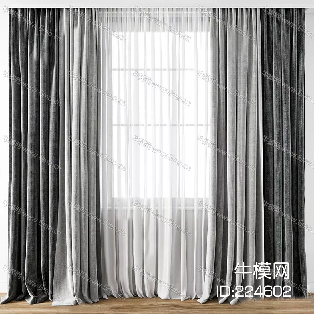 MODERN CURTAIN - SKETCHUP 3D MODEL - ENSCAPE - 224602