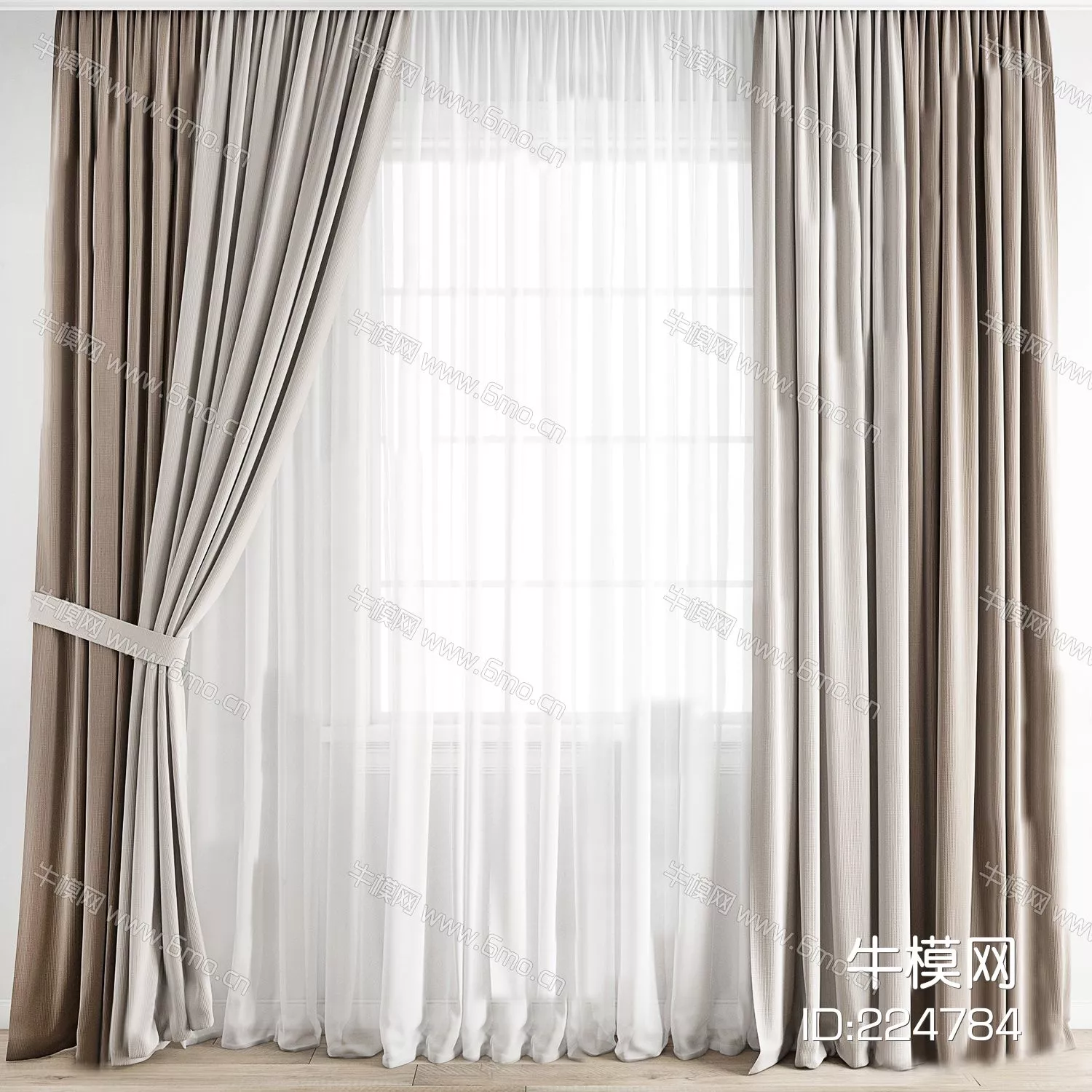 MODERN CURTAIN - SKETCHUP 3D MODEL - ENSCAPE - 224784