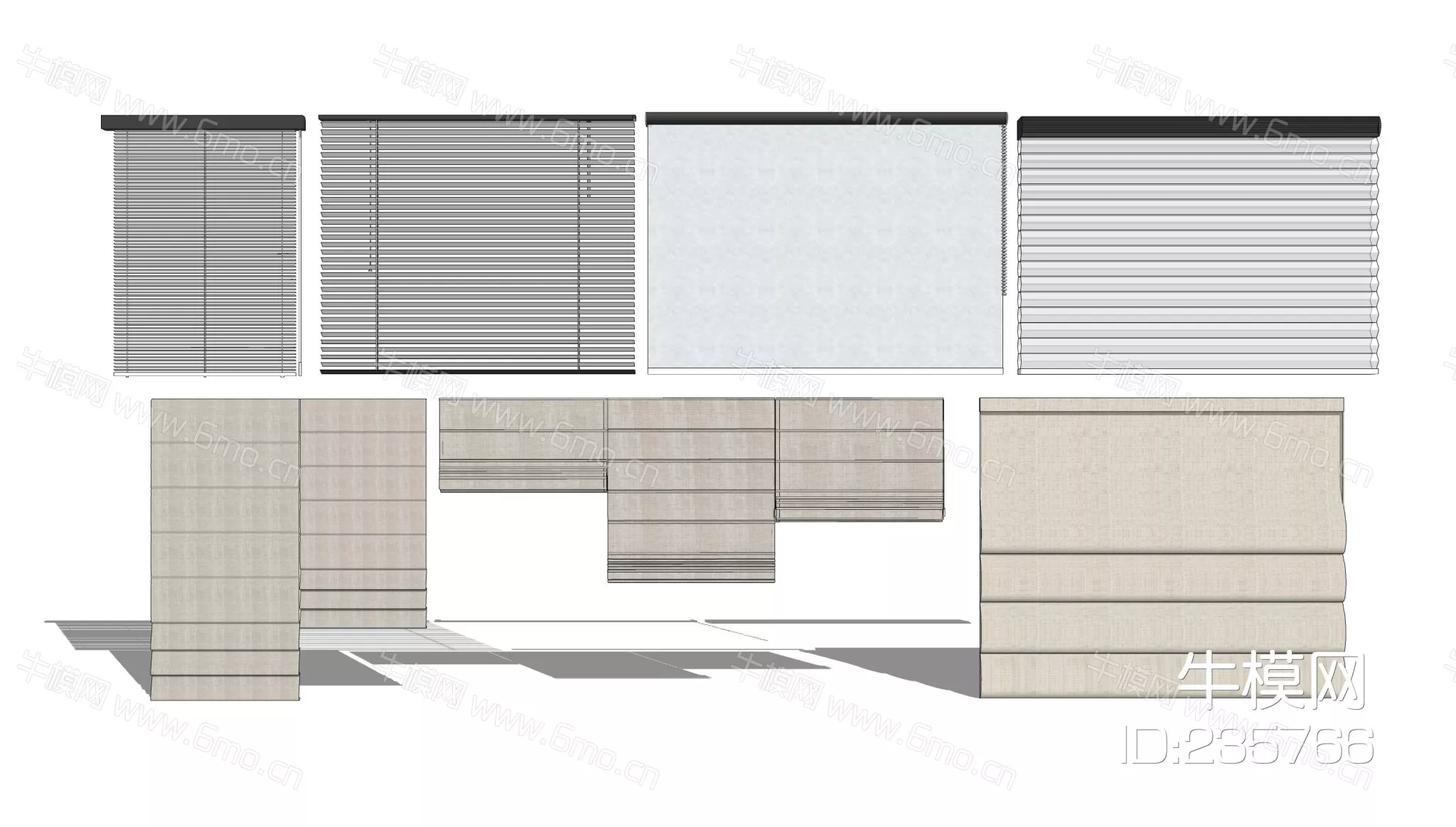 MODERN CURTAIN - SKETCHUP 3D MODEL - ENSCAPE - 235766