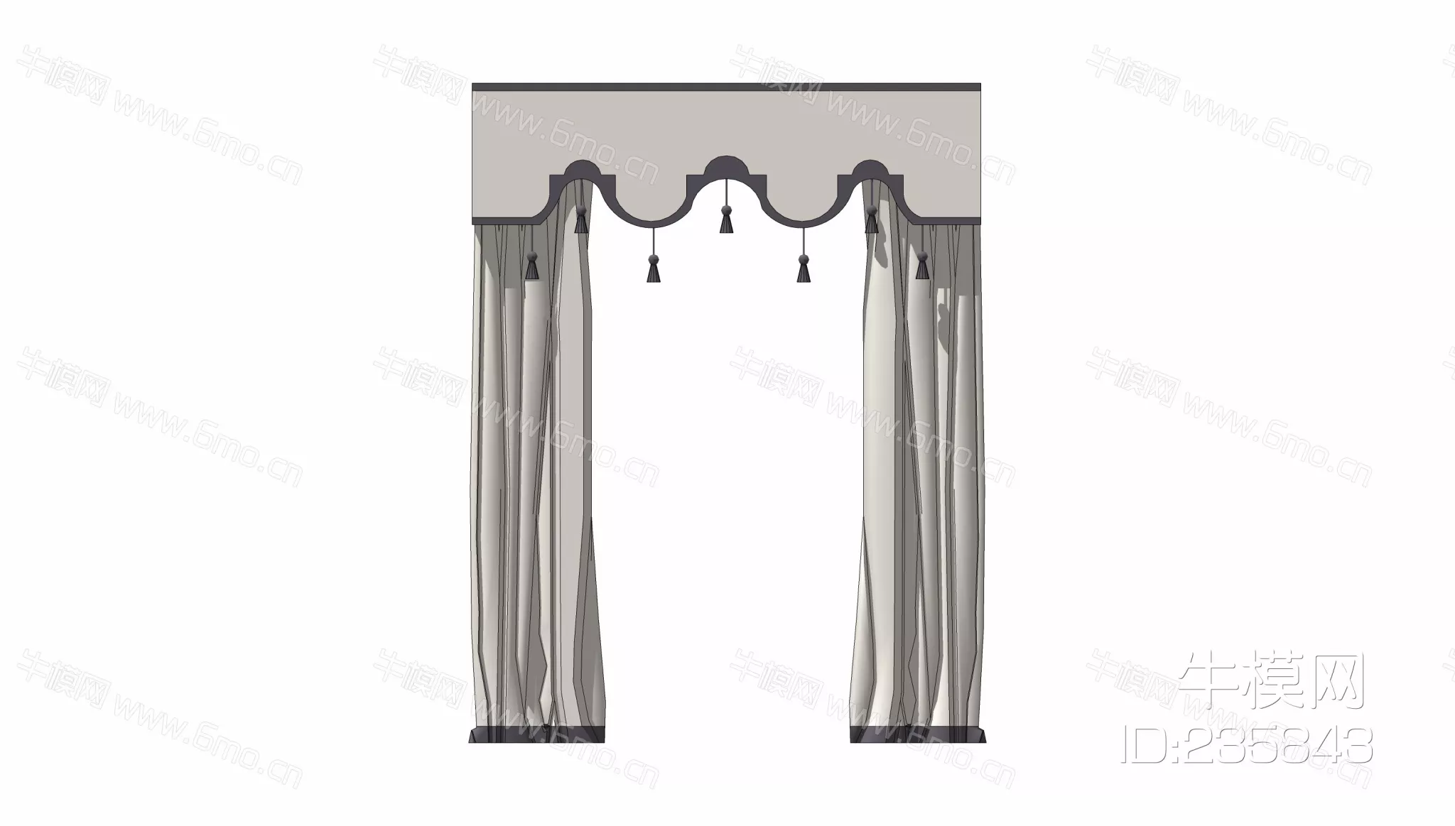 MODERN CURTAIN - SKETCHUP 3D MODEL - ENSCAPE - 235843