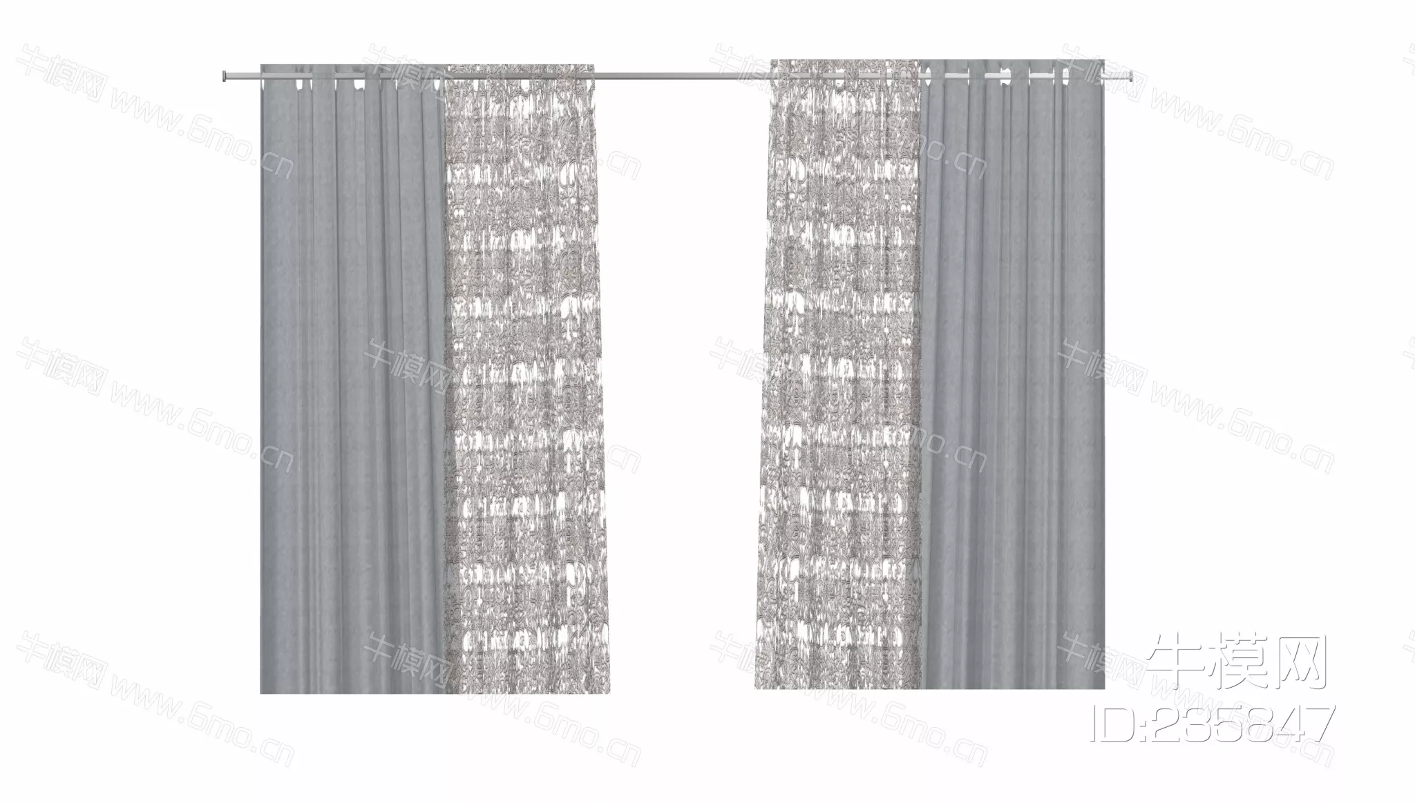 MODERN CURTAIN - SKETCHUP 3D MODEL - ENSCAPE - 235847