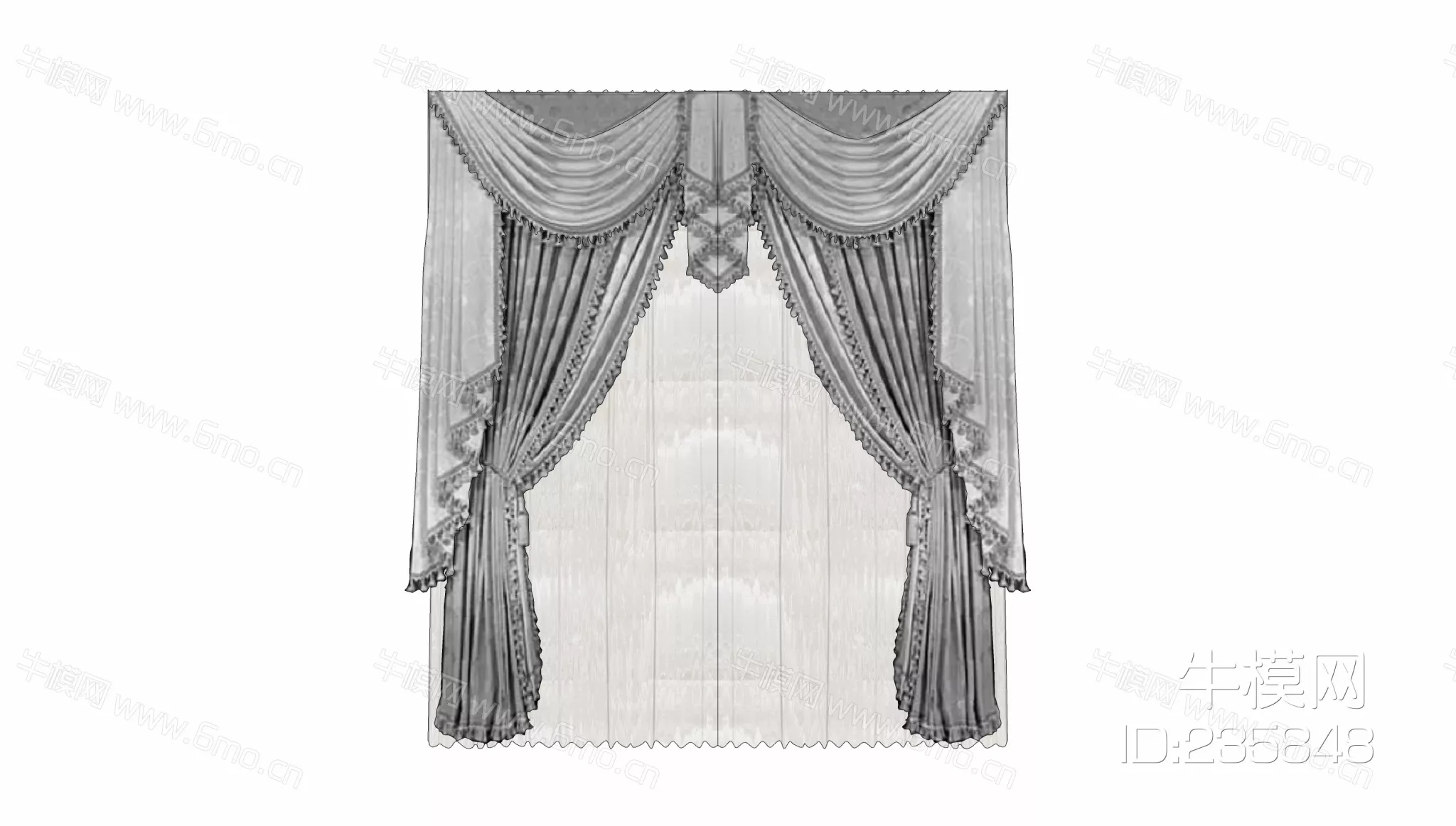 MODERN CURTAIN - SKETCHUP 3D MODEL - ENSCAPE - 235848