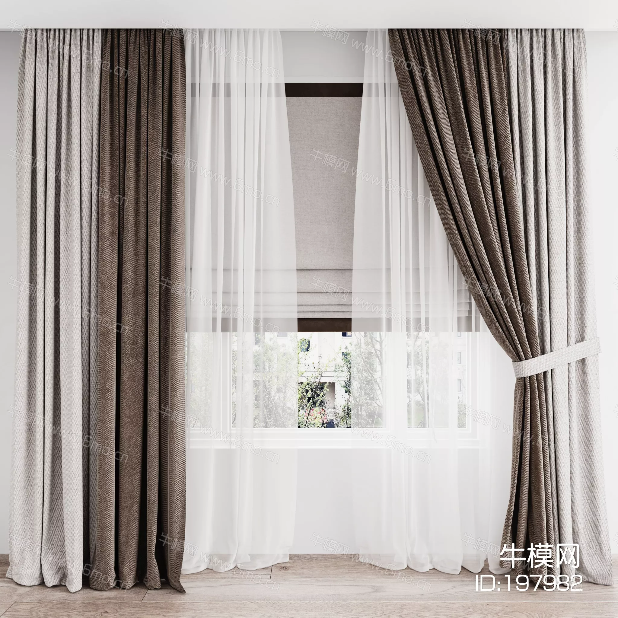 MODERN CURTAIN - SKETCHUP 3D MODEL - VRAY - 197982