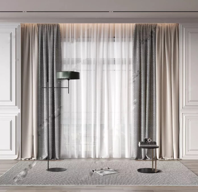 MODERN CURTAIN - SKETCHUP 3D MODEL - VRAY OR ENSCAPE - ID05405