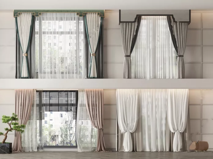 MODERN CURTAIN - SKETCHUP 3D MODEL - VRAY OR ENSCAPE - ID05407