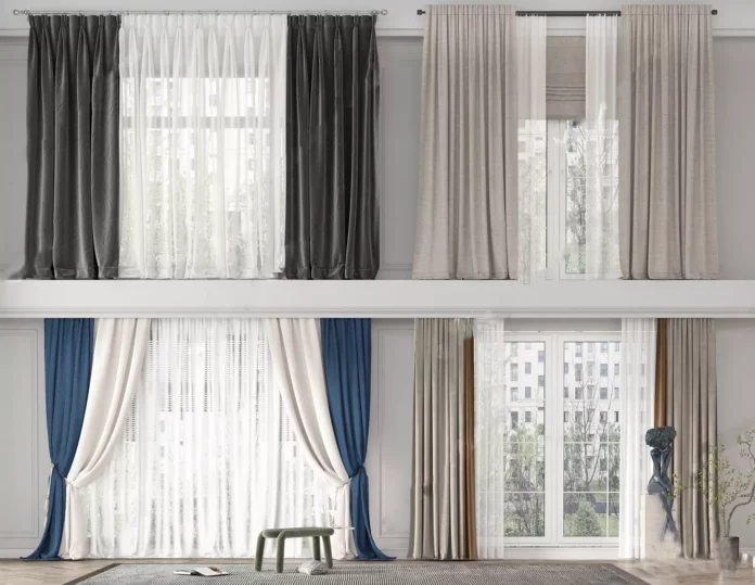 MODERN CURTAIN - SKETCHUP 3D MODEL - VRAY OR ENSCAPE - ID05415