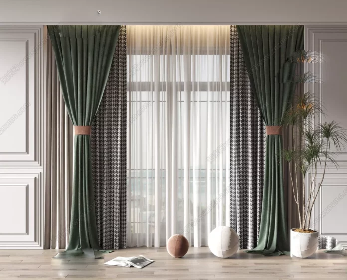 MODERN CURTAIN - SKETCHUP 3D MODEL - VRAY OR ENSCAPE - ID05445