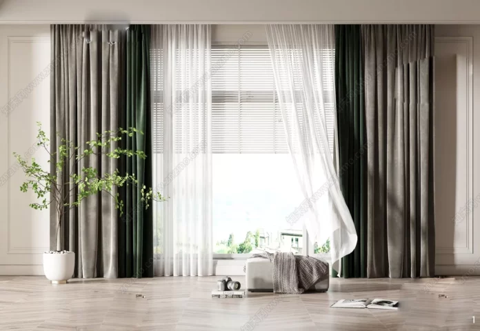 MODERN CURTAIN - SKETCHUP 3D MODEL - VRAY OR ENSCAPE - ID05448