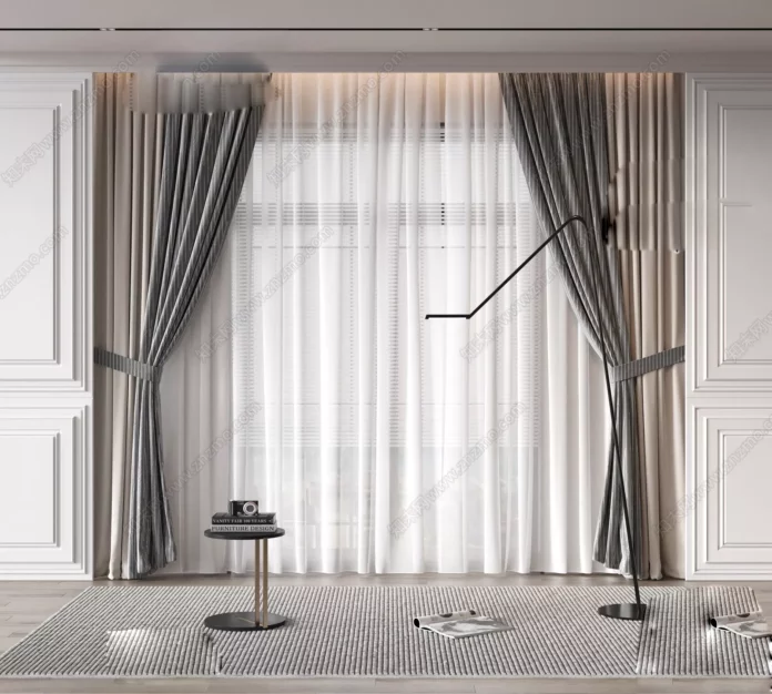 MODERN CURTAIN - SKETCHUP 3D MODEL - VRAY OR ENSCAPE - ID05455