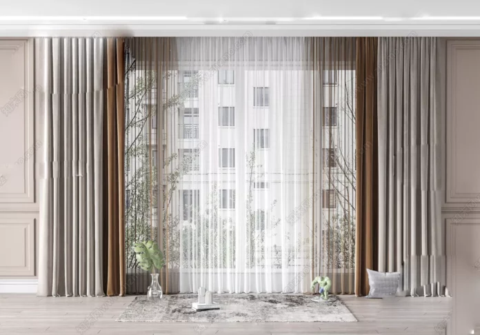 MODERN CURTAIN - SKETCHUP 3D MODEL - VRAY OR ENSCAPE - ID05457