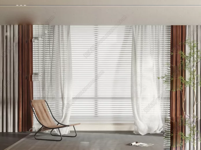 MODERN CURTAIN - SKETCHUP 3D MODEL - VRAY OR ENSCAPE - ID05459