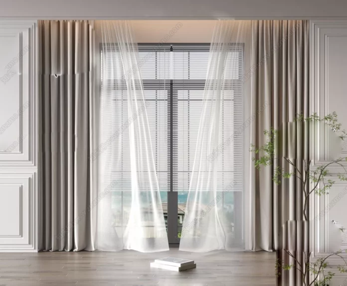 MODERN CURTAIN - SKETCHUP 3D MODEL - VRAY OR ENSCAPE - ID05460