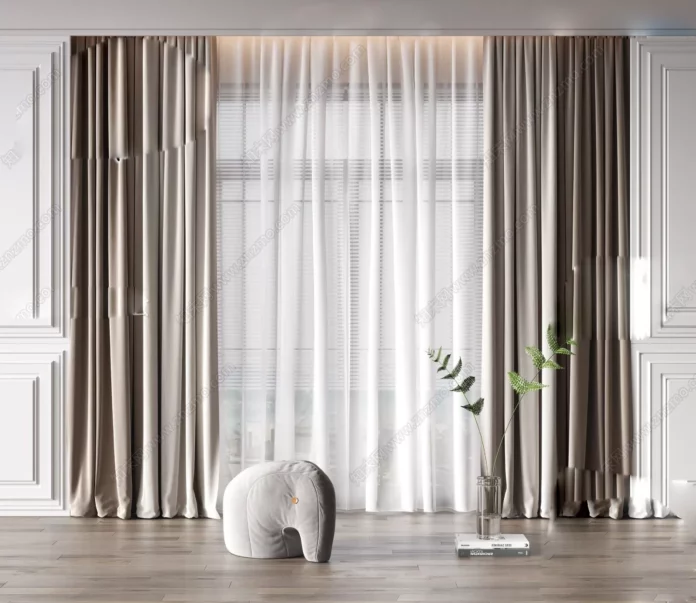 MODERN CURTAIN - SKETCHUP 3D MODEL - VRAY OR ENSCAPE - ID05462