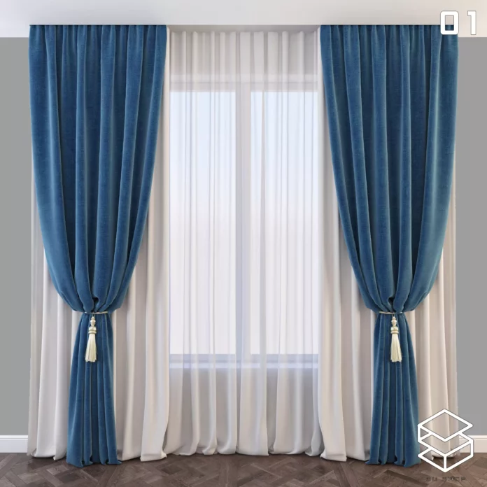 MODERN CURTAIN - SKETCHUP 3D MODEL - VRAY OR ENSCAPE - ID05464