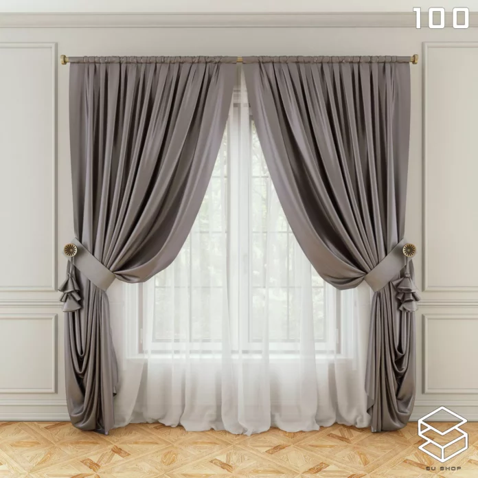 MODERN CURTAIN - SKETCHUP 3D MODEL - VRAY OR ENSCAPE - ID05466