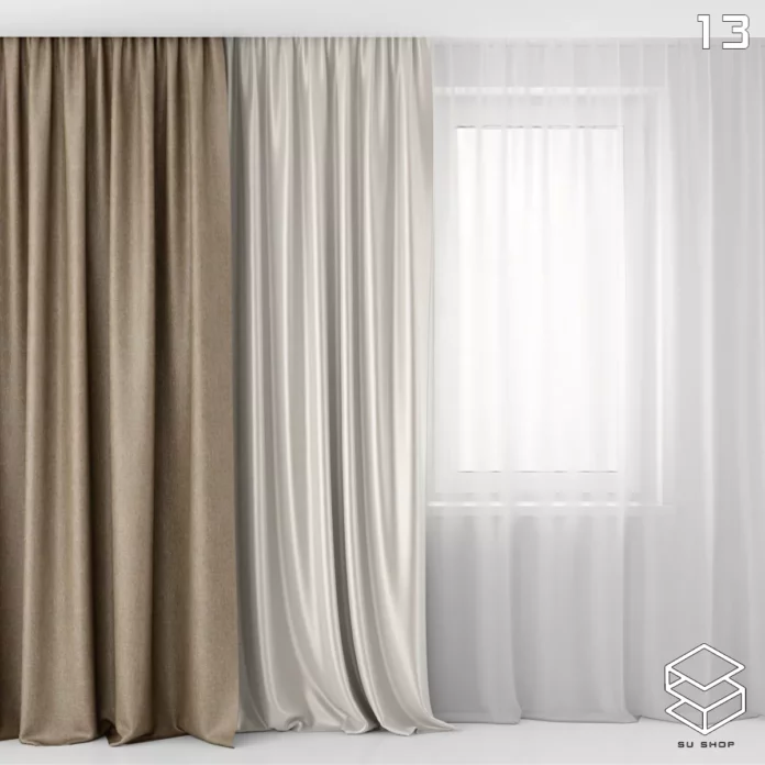 MODERN CURTAIN - SKETCHUP 3D MODEL - VRAY OR ENSCAPE - ID05469