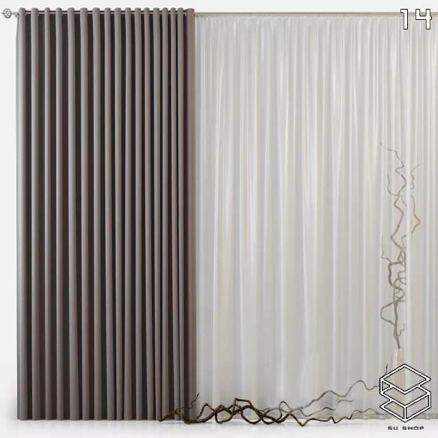 MODERN CURTAIN - SKETCHUP 3D MODEL - VRAY OR ENSCAPE - ID05470