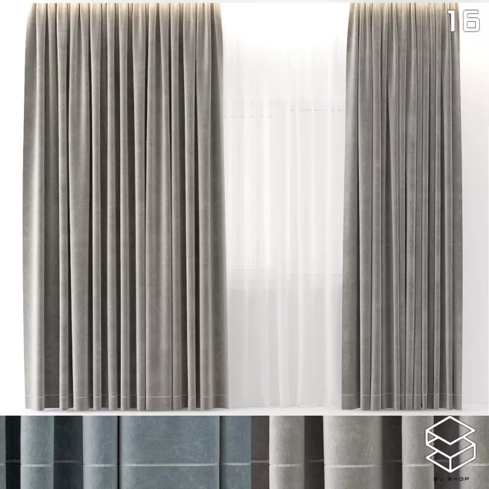 MODERN CURTAIN - SKETCHUP 3D MODEL - VRAY OR ENSCAPE - ID05472