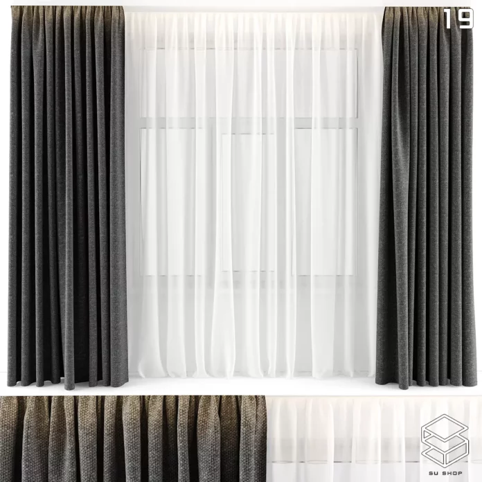 MODERN CURTAIN - SKETCHUP 3D MODEL - VRAY OR ENSCAPE - ID05475