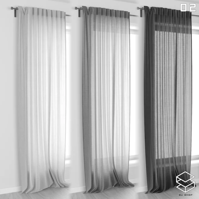 MODERN CURTAIN - SKETCHUP 3D MODEL - VRAY OR ENSCAPE - ID05476
