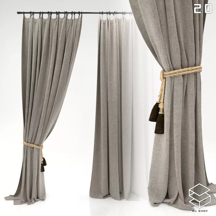 MODERN CURTAIN - SKETCHUP 3D MODEL - VRAY OR ENSCAPE - ID05477