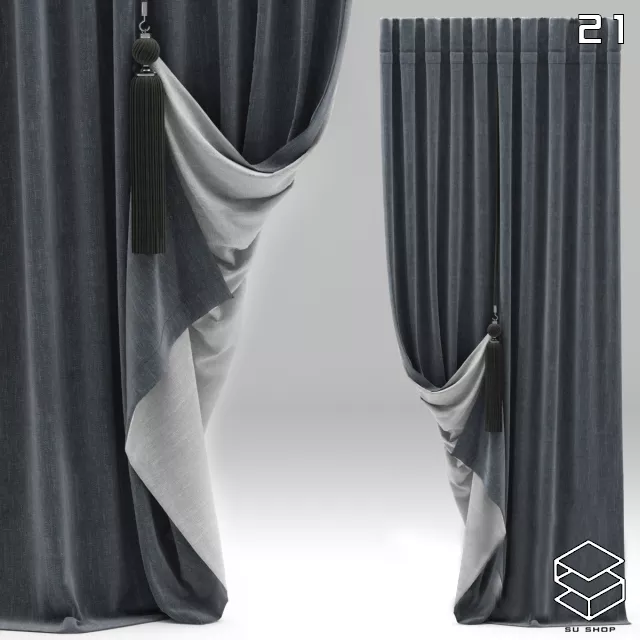 MODERN CURTAIN - SKETCHUP 3D MODEL - VRAY OR ENSCAPE - ID05478