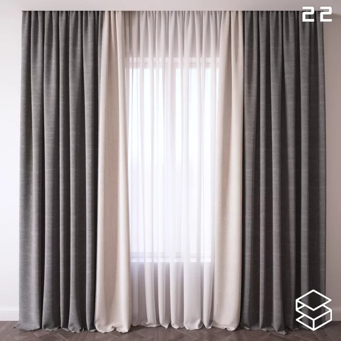 MODERN CURTAIN - SKETCHUP 3D MODEL - VRAY OR ENSCAPE - ID05479