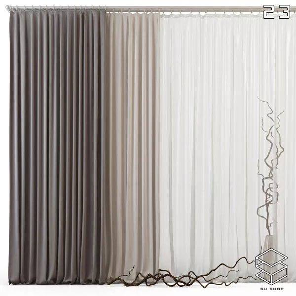 MODERN CURTAIN - SKETCHUP 3D MODEL - VRAY OR ENSCAPE - ID05480