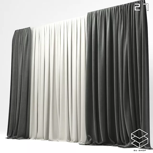 MODERN CURTAIN - SKETCHUP 3D MODEL - VRAY OR ENSCAPE - ID05484