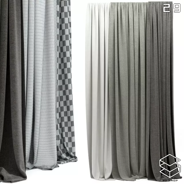 MODERN CURTAIN - SKETCHUP 3D MODEL - VRAY OR ENSCAPE - ID05486