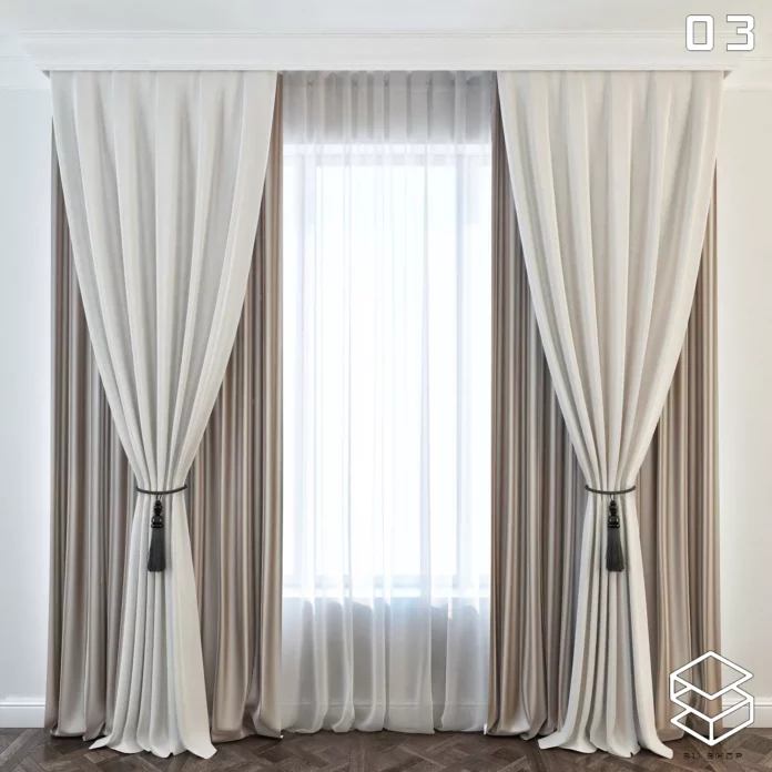 MODERN CURTAIN - SKETCHUP 3D MODEL - VRAY OR ENSCAPE - ID05487