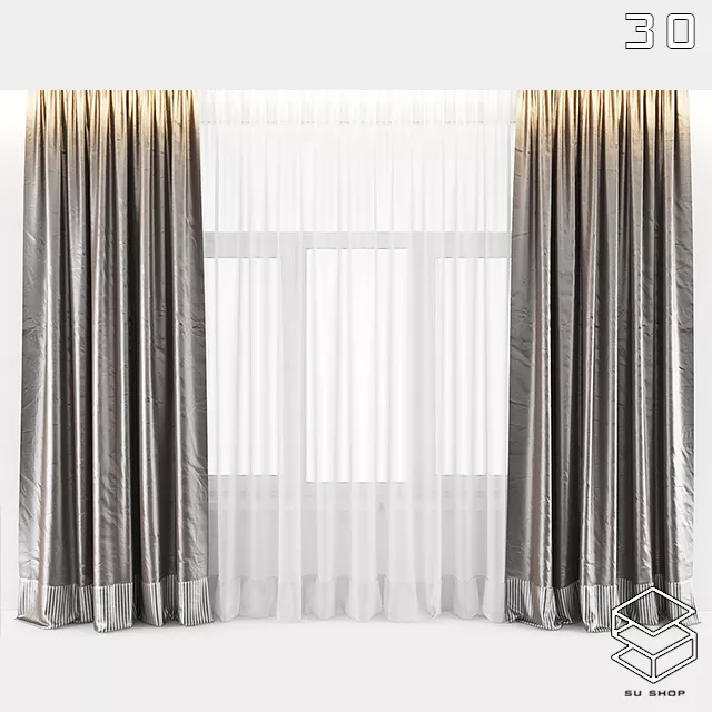 MODERN CURTAIN - SKETCHUP 3D MODEL - VRAY OR ENSCAPE - ID05488